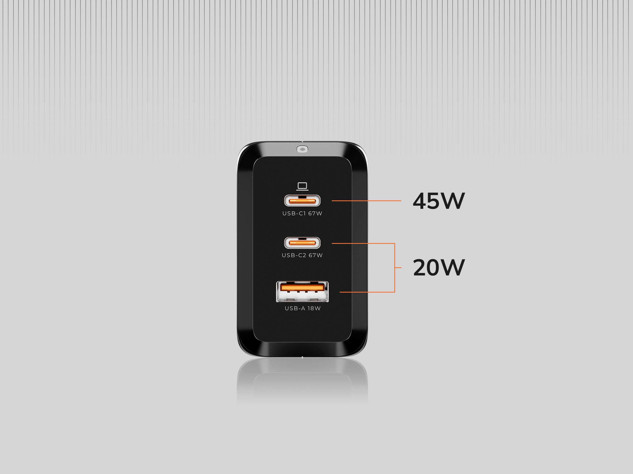 DEKO 67W Charging Guide using 3 ports