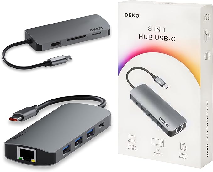 DEKO Hub BUSINESS USB-C 8w1 (Stacja Dokująca) -  DEKO ELECTRONICS