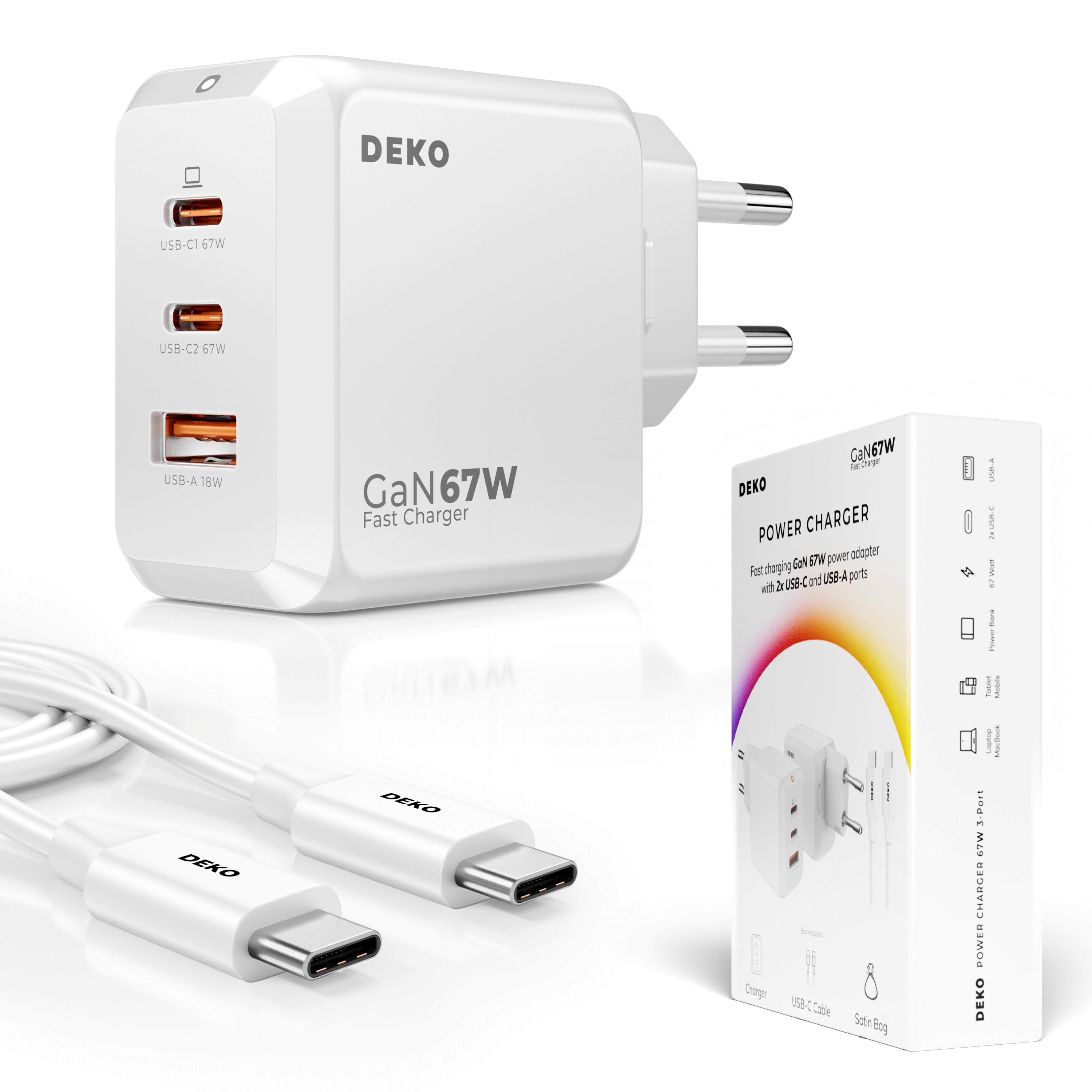 DEKO 67W Charger White Hero Image