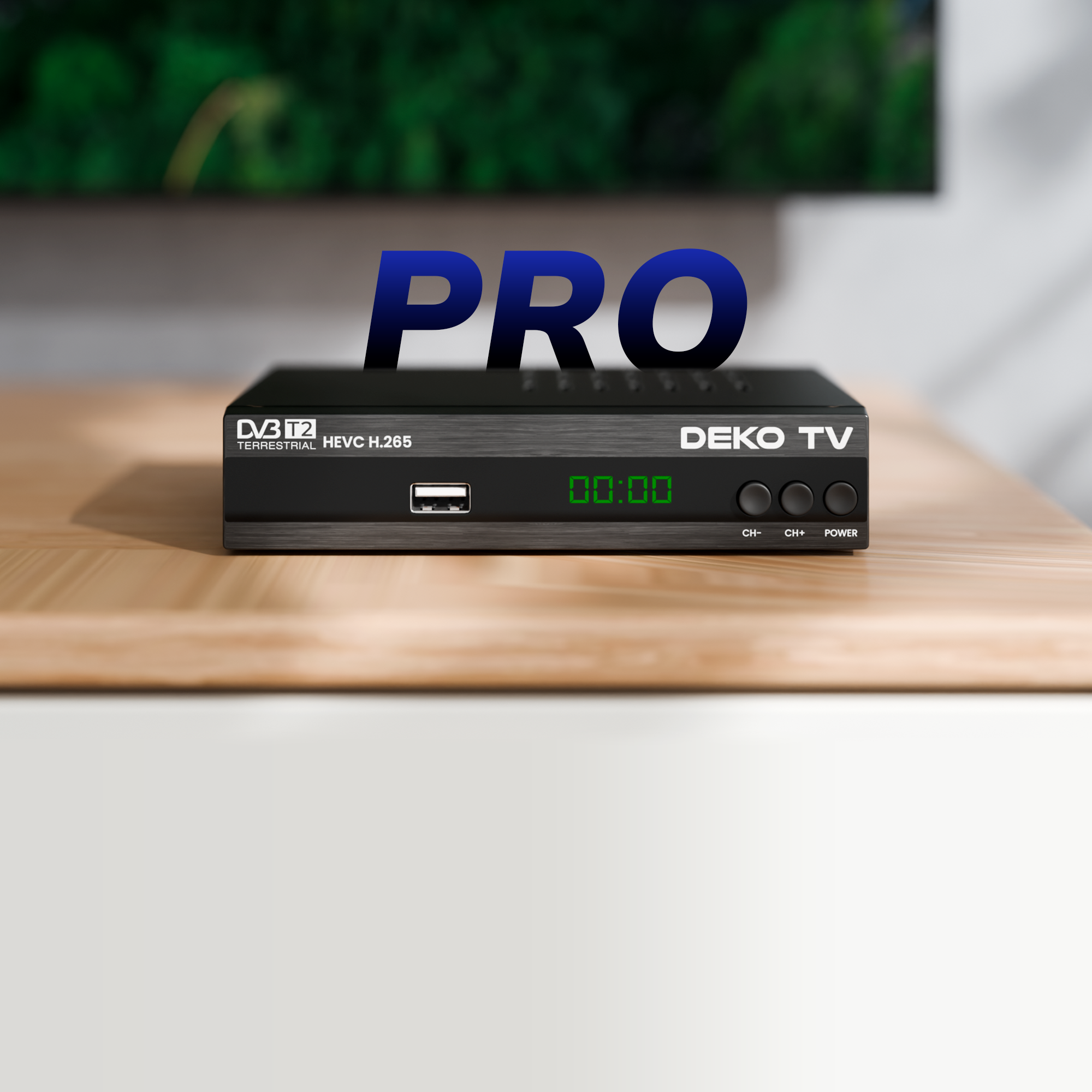 DEKO Dekoder DEKO TV PRO (Tuner DVB-T2) - Dekoder DEKO TV PRO. Odbierz wszystkie kanały DVB-T2 HEVC w FullHD. Uniwersalna kompatybilność i funkcje PVR. Idealny wybór dla każdego telewizora!