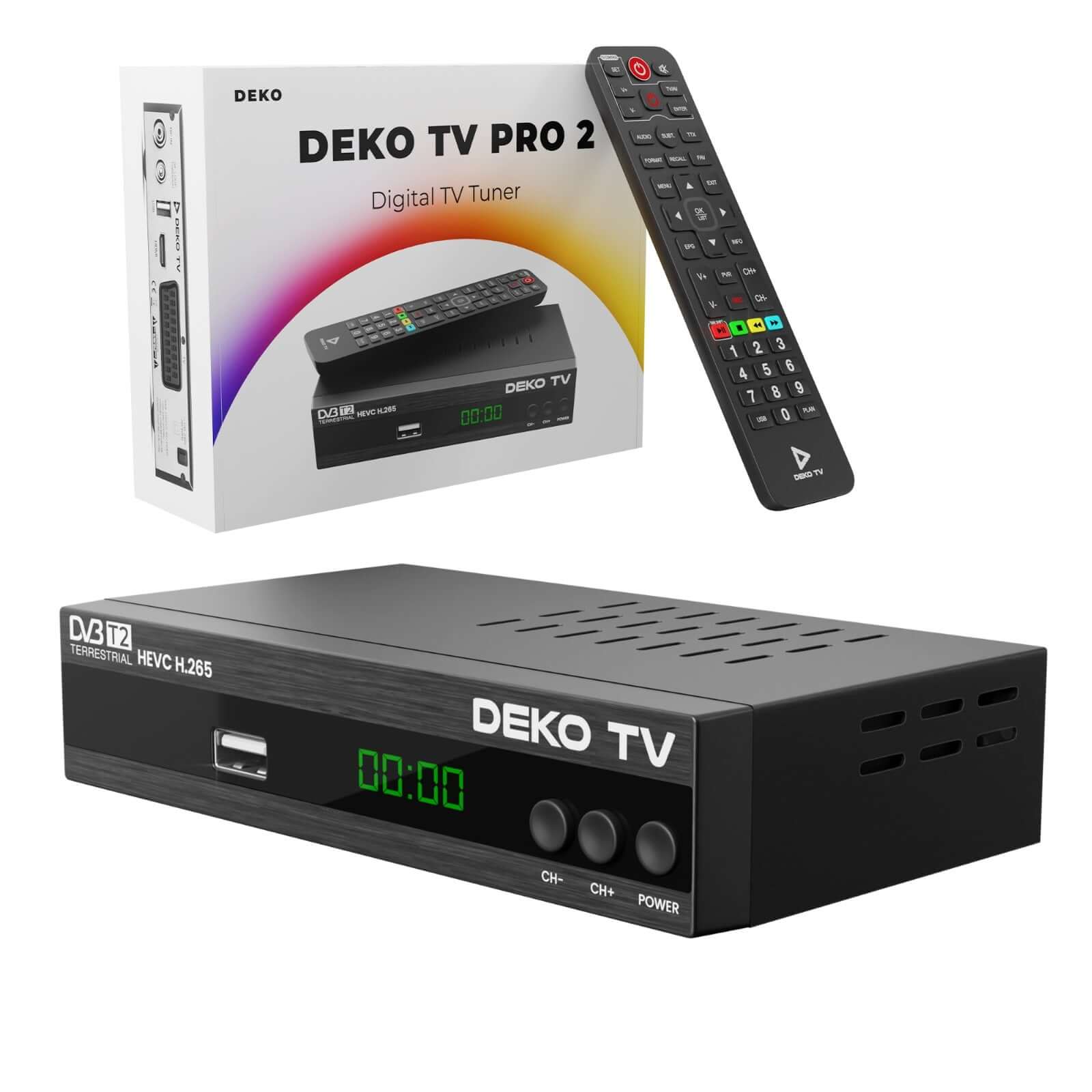 DEKO TV PRO 2 – Dekoder DVB-T2 HEVC z WiFi | Dekoder Telewizji Naziemnej do Telewizora