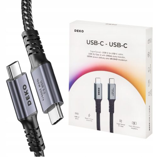 1m USB-C USBC Fast Charging USB3.2 Thunderbolt 4K@60Hz 100W Deko cable –  Deko Electronics